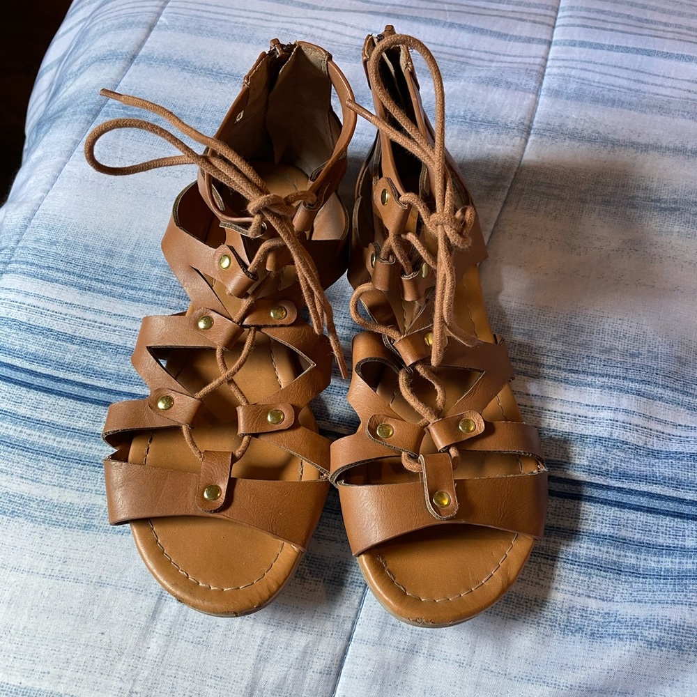 3/$15 Soda size 6 lace up Sandals
